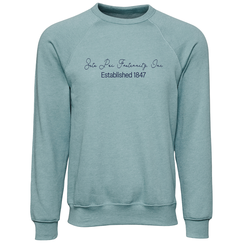 Zeta Psi Fraternity, Inc. Embroidered Scripted Name Crewneck Sweatshirts