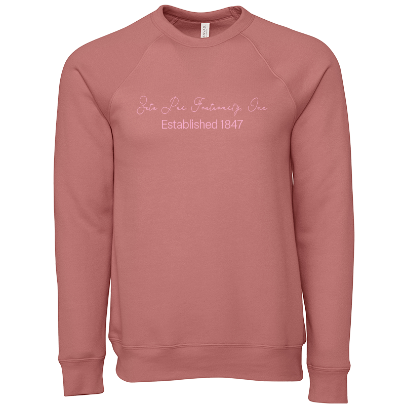 Zeta Psi Fraternity, Inc. Embroidered Scripted Name Crewneck Sweatshirts