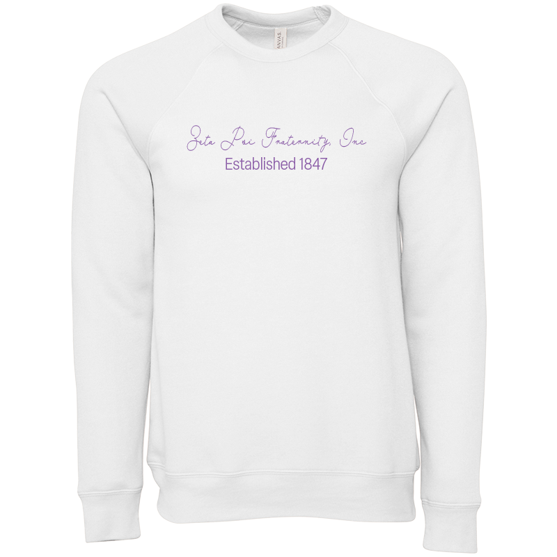 Zeta Psi Fraternity, Inc. Embroidered Scripted Name Crewneck Sweatshirts