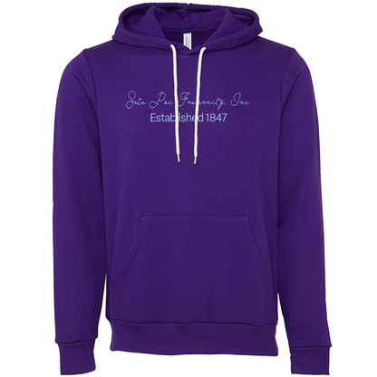 Zeta Psi Fraternity, Inc. Embroidered Scripted Name Hooded Sweatshirts
