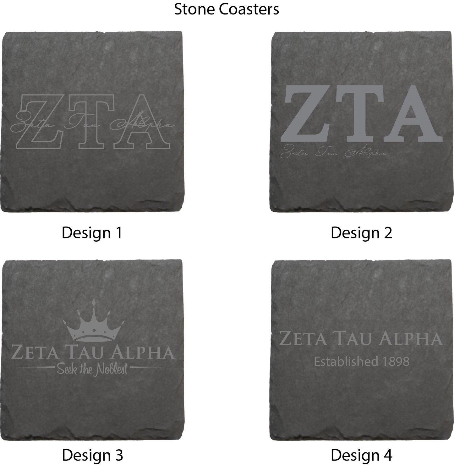 Zeta Tau Alpha Stone Coasters - 4-Pack