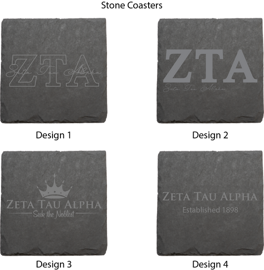 Zeta Tau Alpha Stone Coasters - 4-Pack