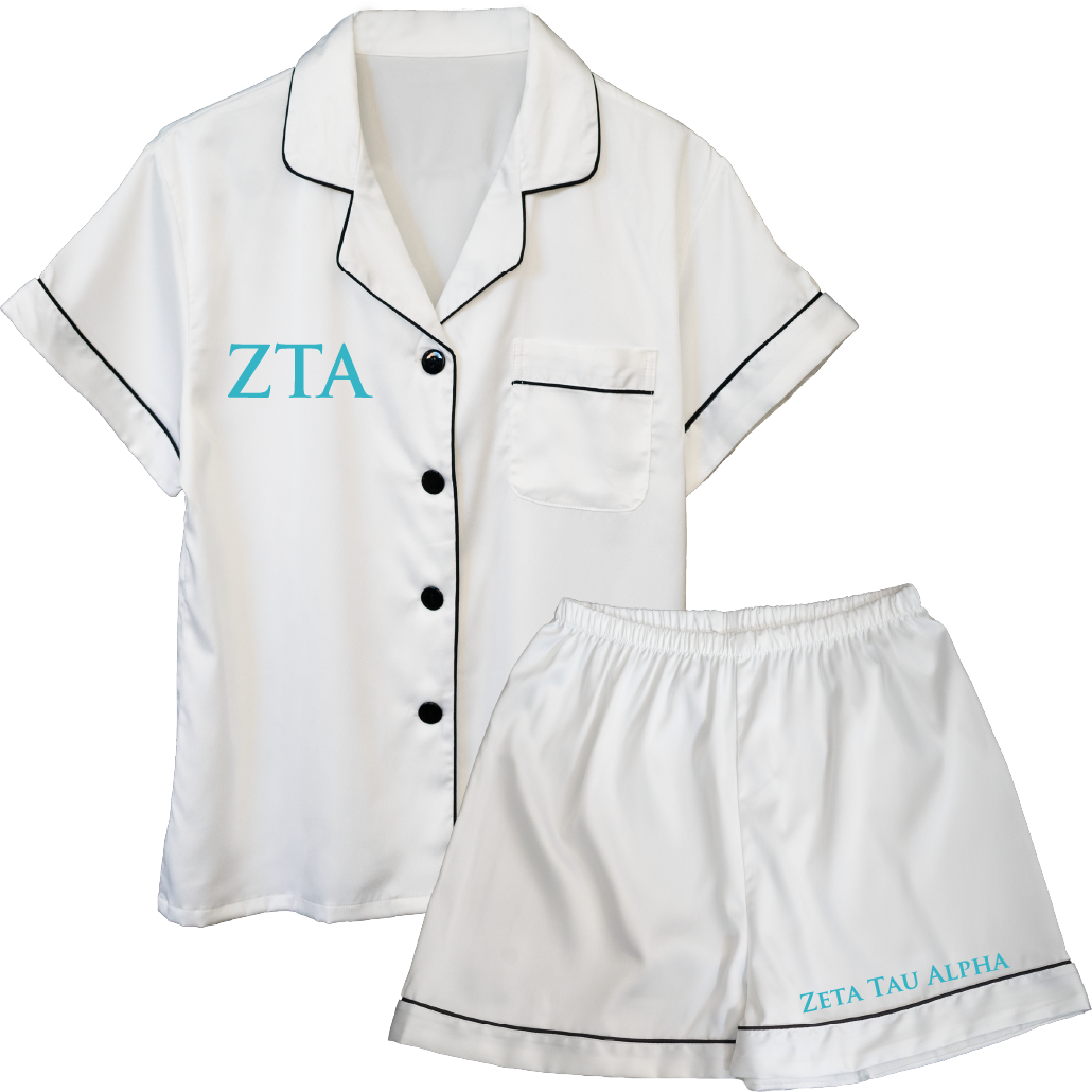 Zeta Tau Alpha Embroidered Ladies' Pajama Sets