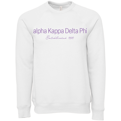 alpha Kappa Delta Phi Embroidered Printed Name Crewneck Sweatshirts