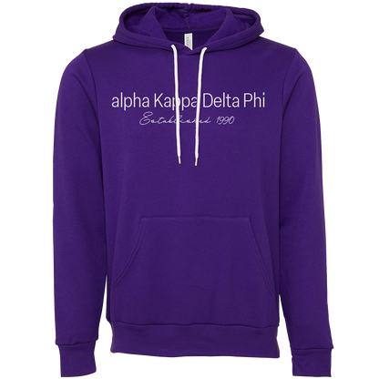 alpha Kappa Delta Phi Embroidered Printed Name Hooded Sweatshirts