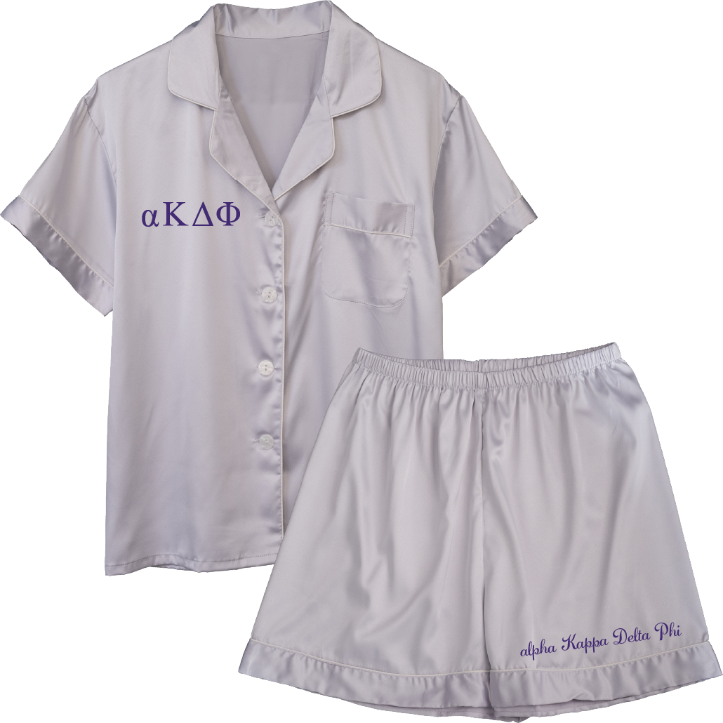 alpha Kappa Delta Phi Embroidered Ladies' Pajama Sets