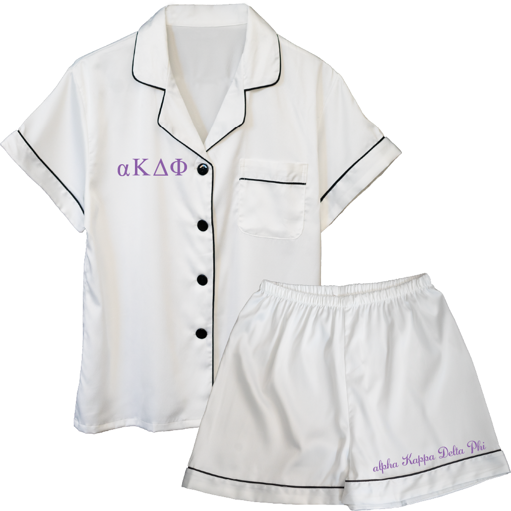 alpha Kappa Delta Phi Embroidered Ladies' Pajama Sets