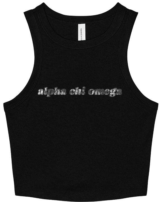 Alpha Chi Omega Lace Print Cropped Tank