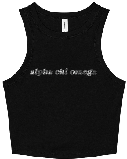 Alpha Chi Omega Lace Print Cropped Tank