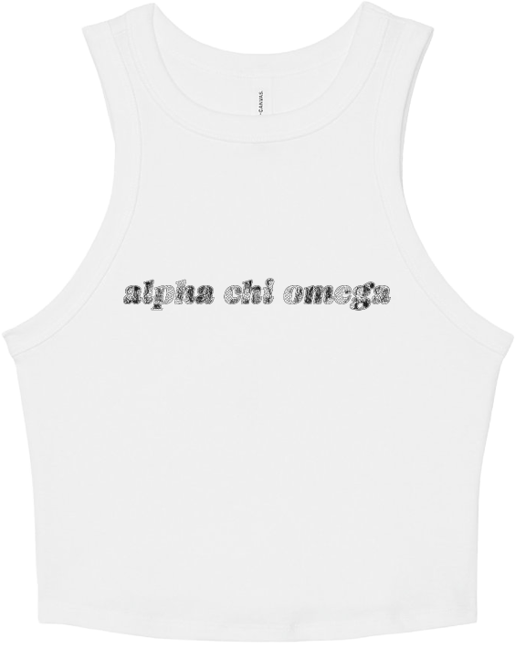 Alpha Chi Omega Lace Print Cropped Tank