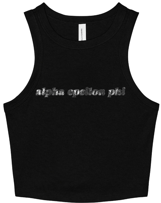 Alpha Epsilon Phi Lace Print Cropped Tank