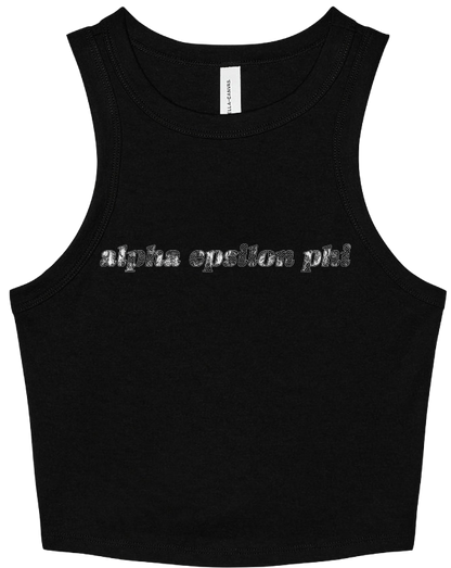 Alpha Epsilon Phi Lace Print Cropped Tank