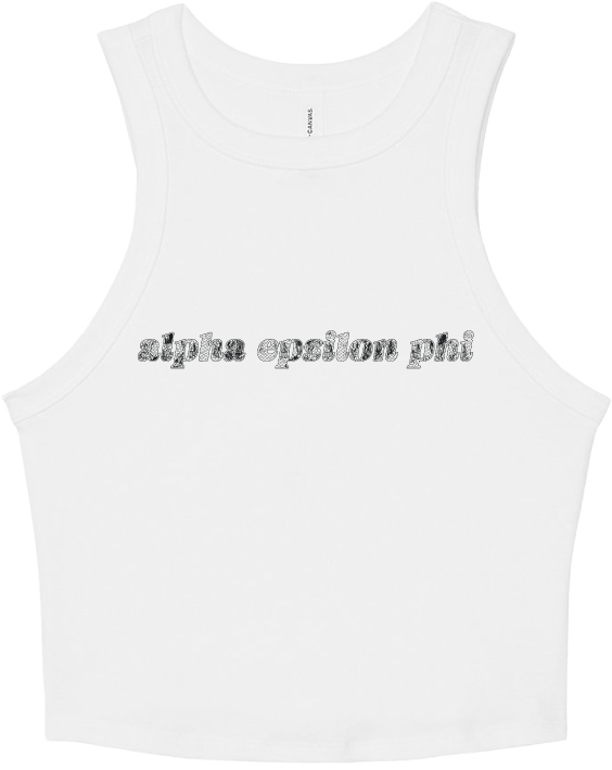 Alpha Epsilon Phi Lace Print Cropped Tank