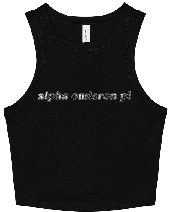 Alpha Omicron Pi Lace Print Cropped Tank