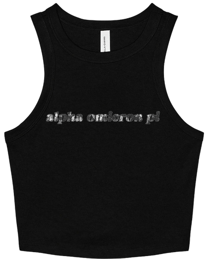 Alpha Omicron Pi Lace Print Cropped Tank
