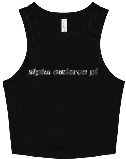 Alpha Omicron Pi Lace Print Cropped Tank