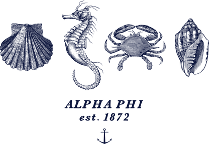 Alpha Phi Nautical Graphic T-Shirts