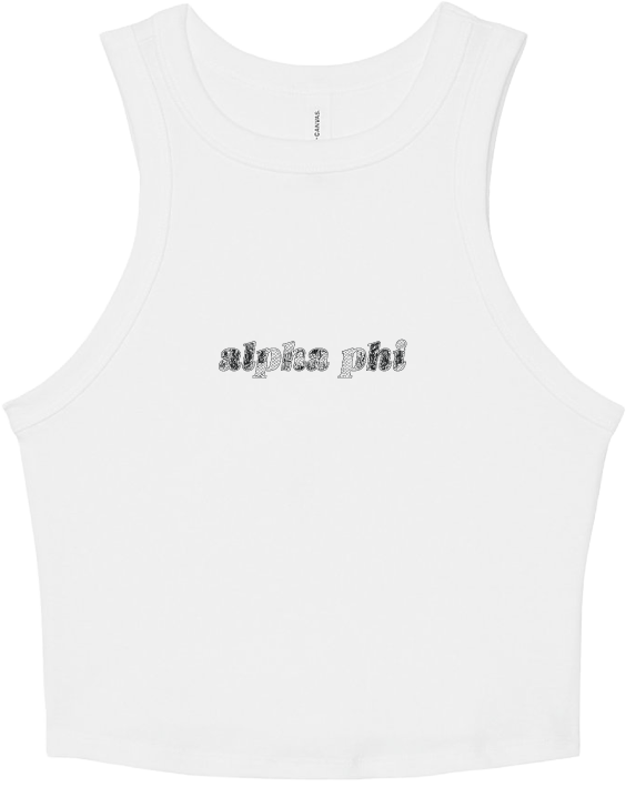 Alpha Phi Lace Print Cropped Tank