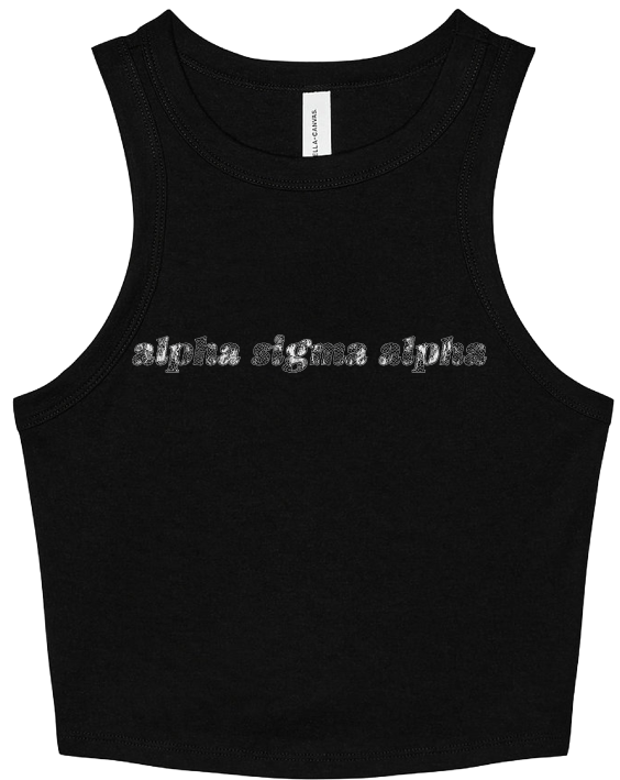 Alpha Sigma Alpha Lace Print Cropped Tank