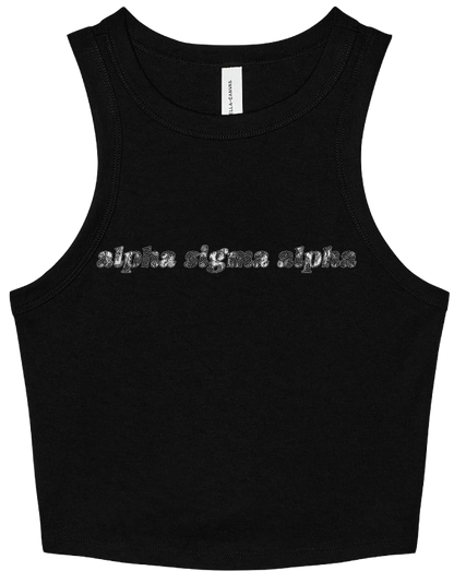 Alpha Sigma Alpha Lace Print Cropped Tank
