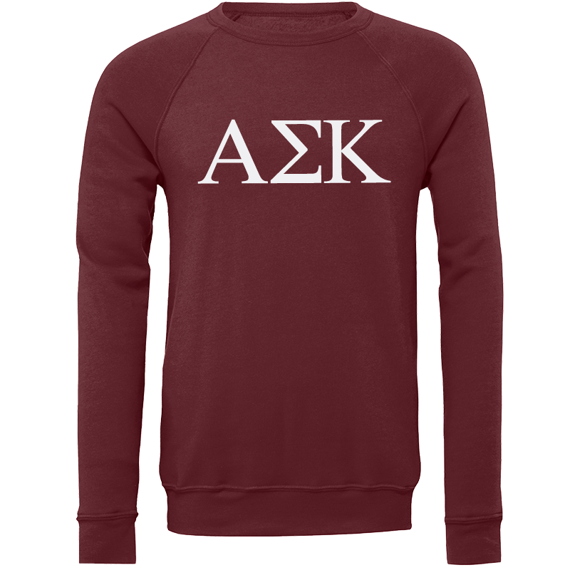 Alpha Sigma Kappa Lettered Crewneck Sweatshirts