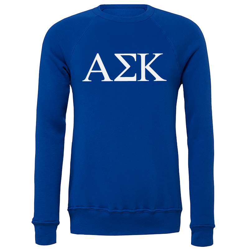 Alpha Sigma Kappa Lettered Crewneck Sweatshirts