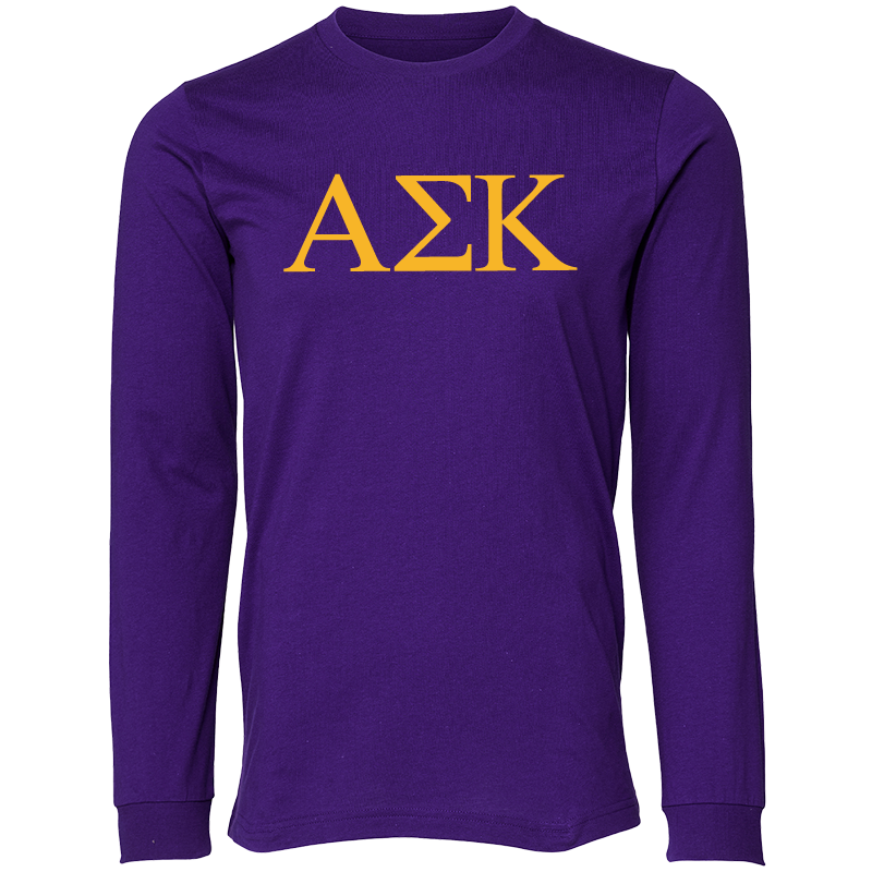 Alpha Sigma Kappa Lettered Long Sleeve T-Shirts