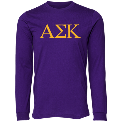 Alpha Sigma Kappa Lettered Long Sleeve T-Shirts