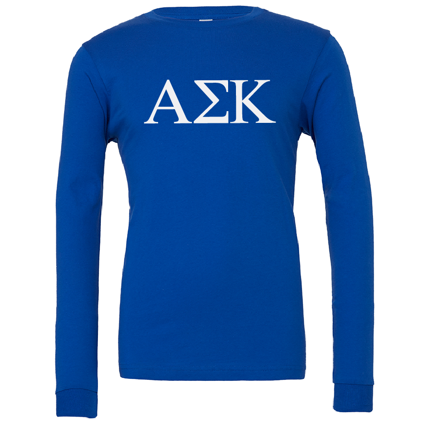 Alpha Sigma Kappa Lettered Long Sleeve T-Shirts