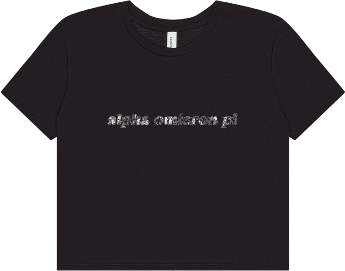 Alpha Omicron Pi Lace Print Crop Top