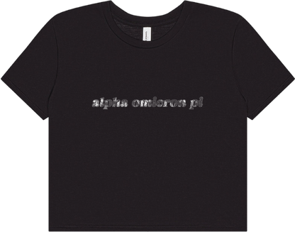 Alpha Omicron Pi Lace Print Crop Top