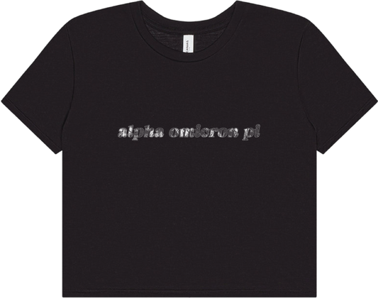 Alpha Omicron Pi Lace Print Crop Top