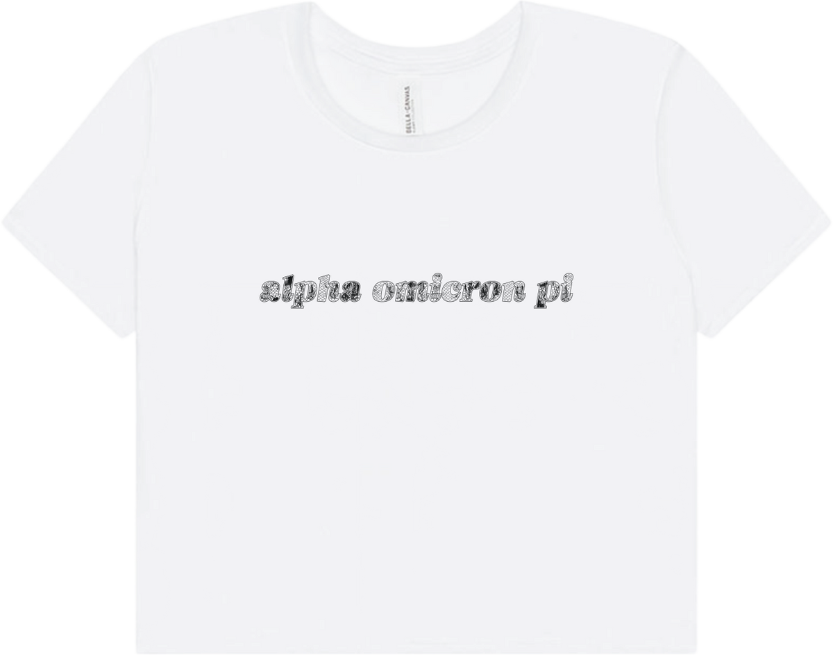 Alpha Omicron Pi Lace Print Crop Top