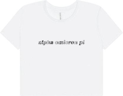 Alpha Omicron Pi Lace Print Crop Top