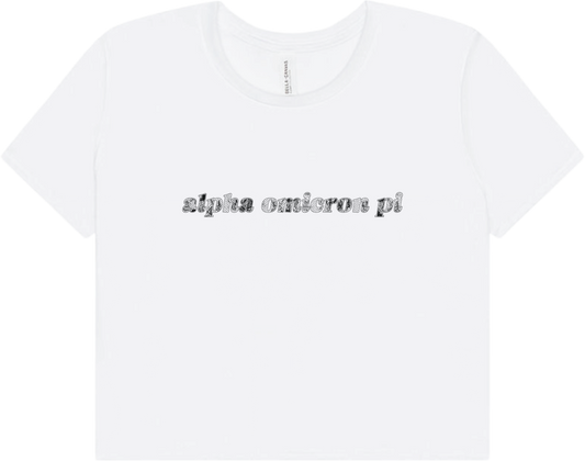 Alpha Omicron Pi Lace Print Crop Top