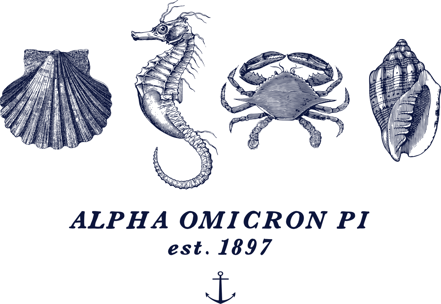 Alpha Omicron Pi Nautical Graphic T-Shirts