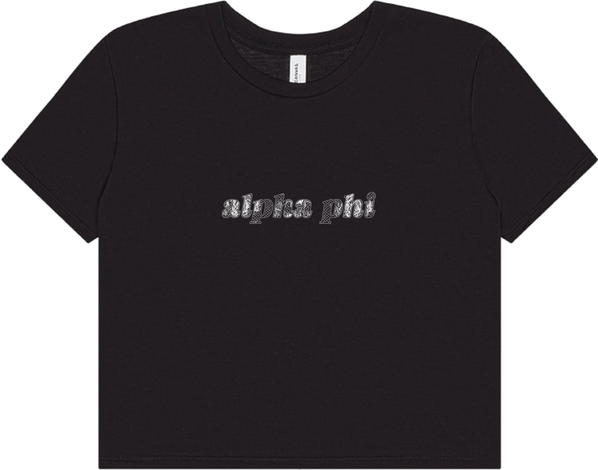 Alpha Phi Lace Print Crop Top