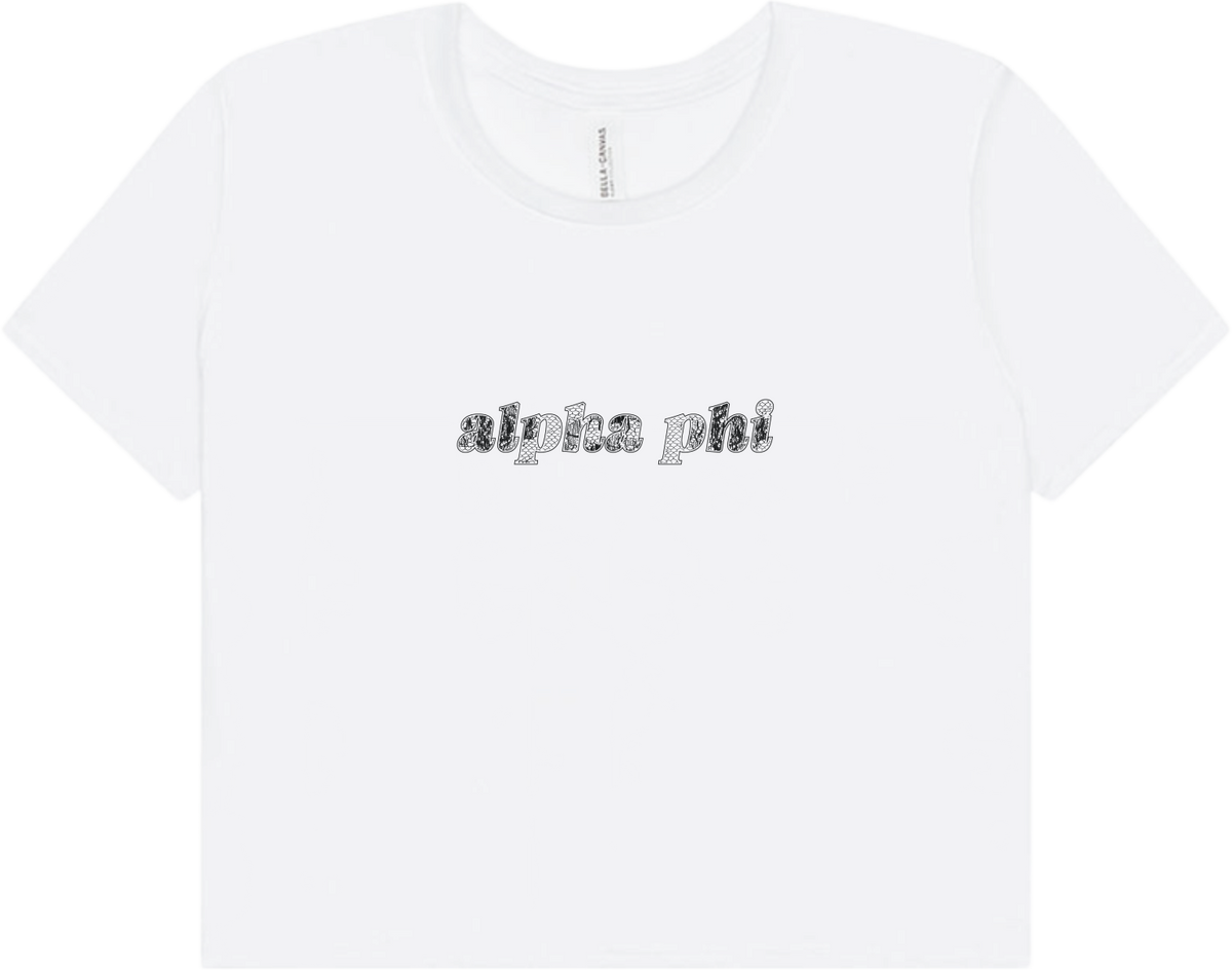 Alpha Phi Lace Print Crop Top