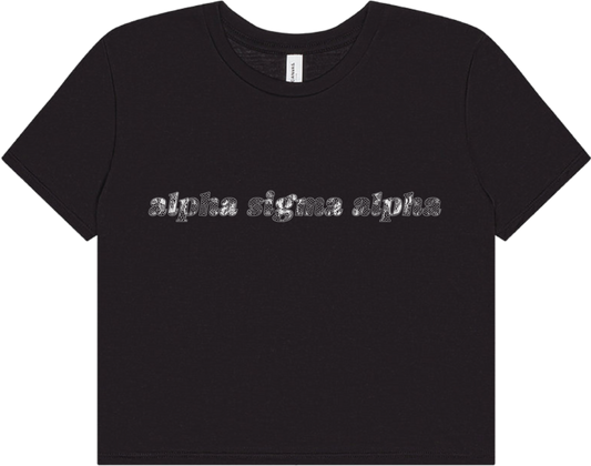 Alpha Sigma Alpha Lace Print Crop Top