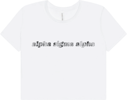 Alpha Sigma Alpha Lace Print Crop Top