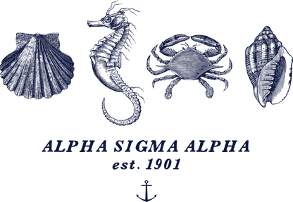 Alpha Sigma Alpha Nautical Graphic Crewnecks
