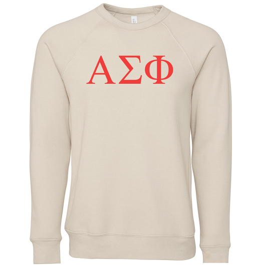 Alpha Sigma Phi Embroidered Lettered Crewneck Sweatshirts