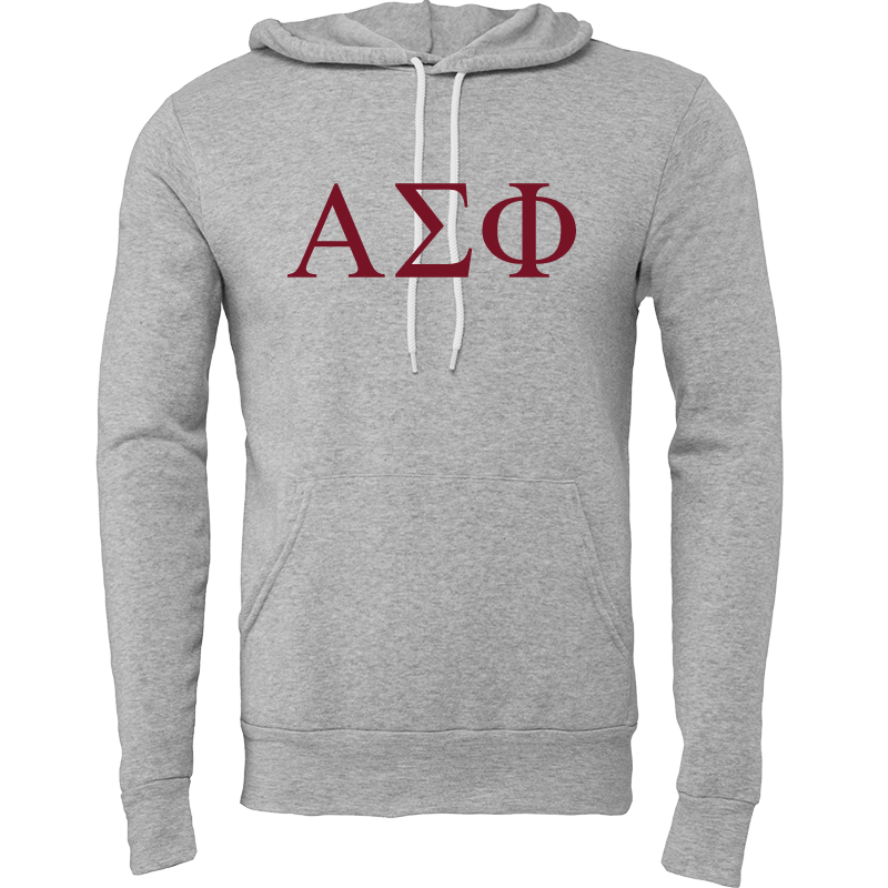 Alpha Sigma Phi Lettered Hooded Sweatshirts