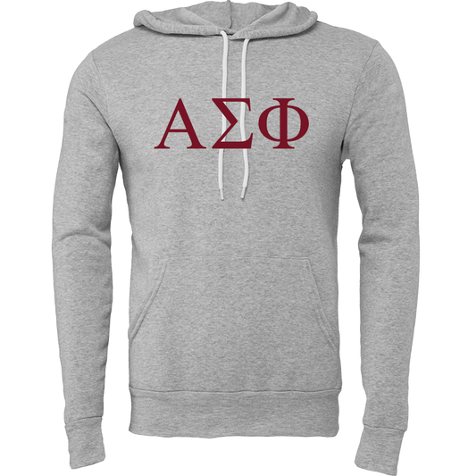 Alpha Sigma Phi Embroidered Lettered Hooded Sweatshirts