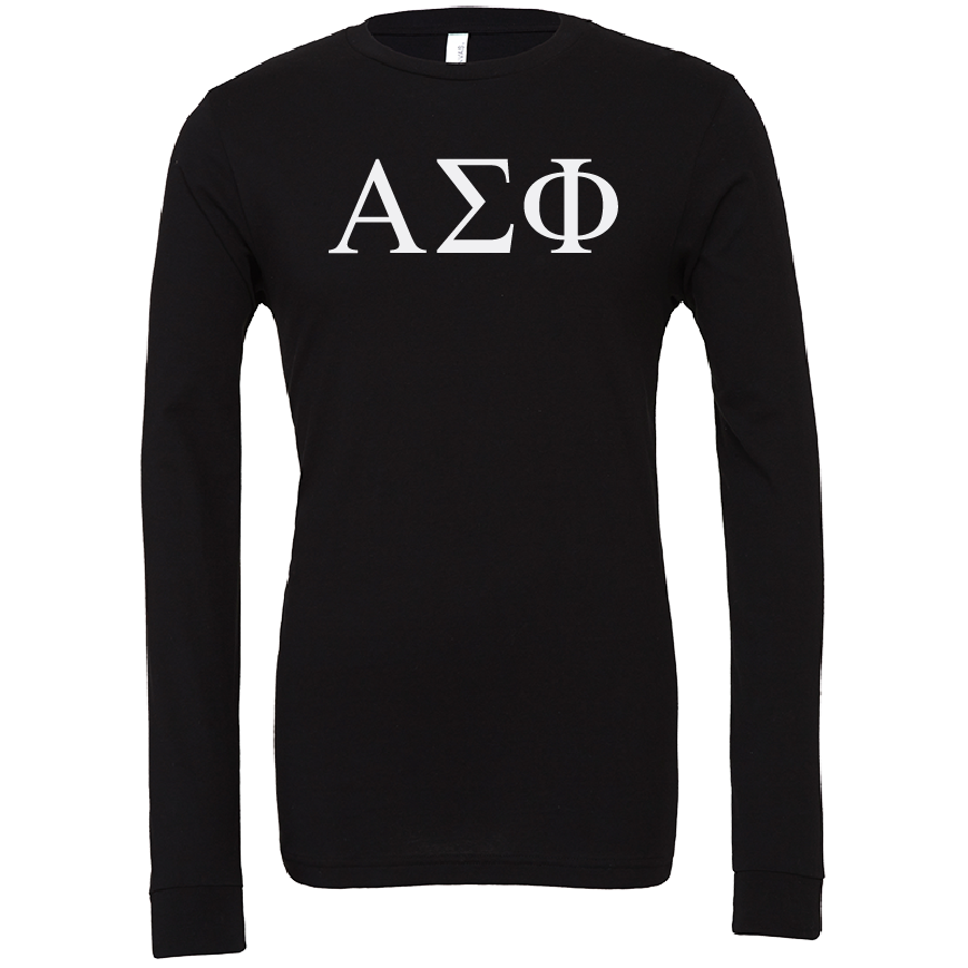 Alpha Sigma Phi Lettered Long Sleeve T-Shirts