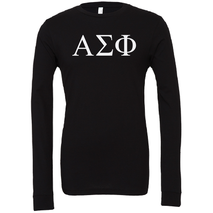 Alpha Sigma Phi Lettered Long Sleeve T-Shirts