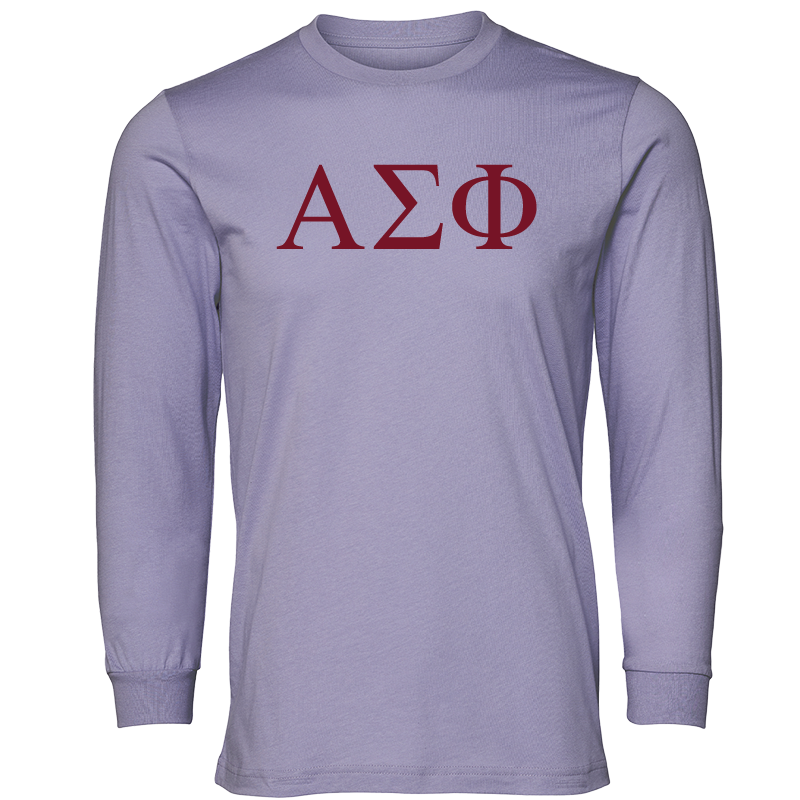 Alpha Sigma Phi Lettered Long Sleeve T-Shirts