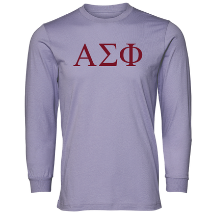 Alpha Sigma Phi Lettered Long Sleeve T-Shirts