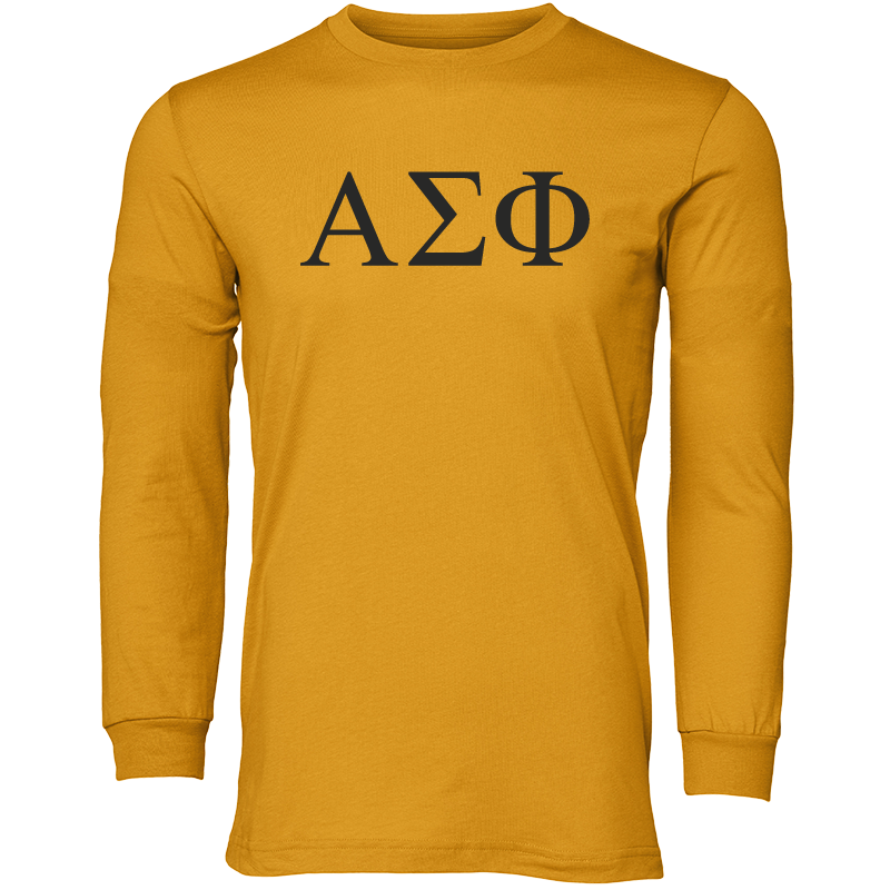 Alpha Sigma Phi Lettered Long Sleeve T-Shirts