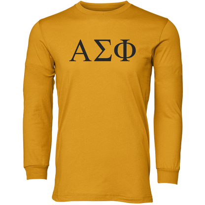 Alpha Sigma Phi Lettered Long Sleeve T-Shirts